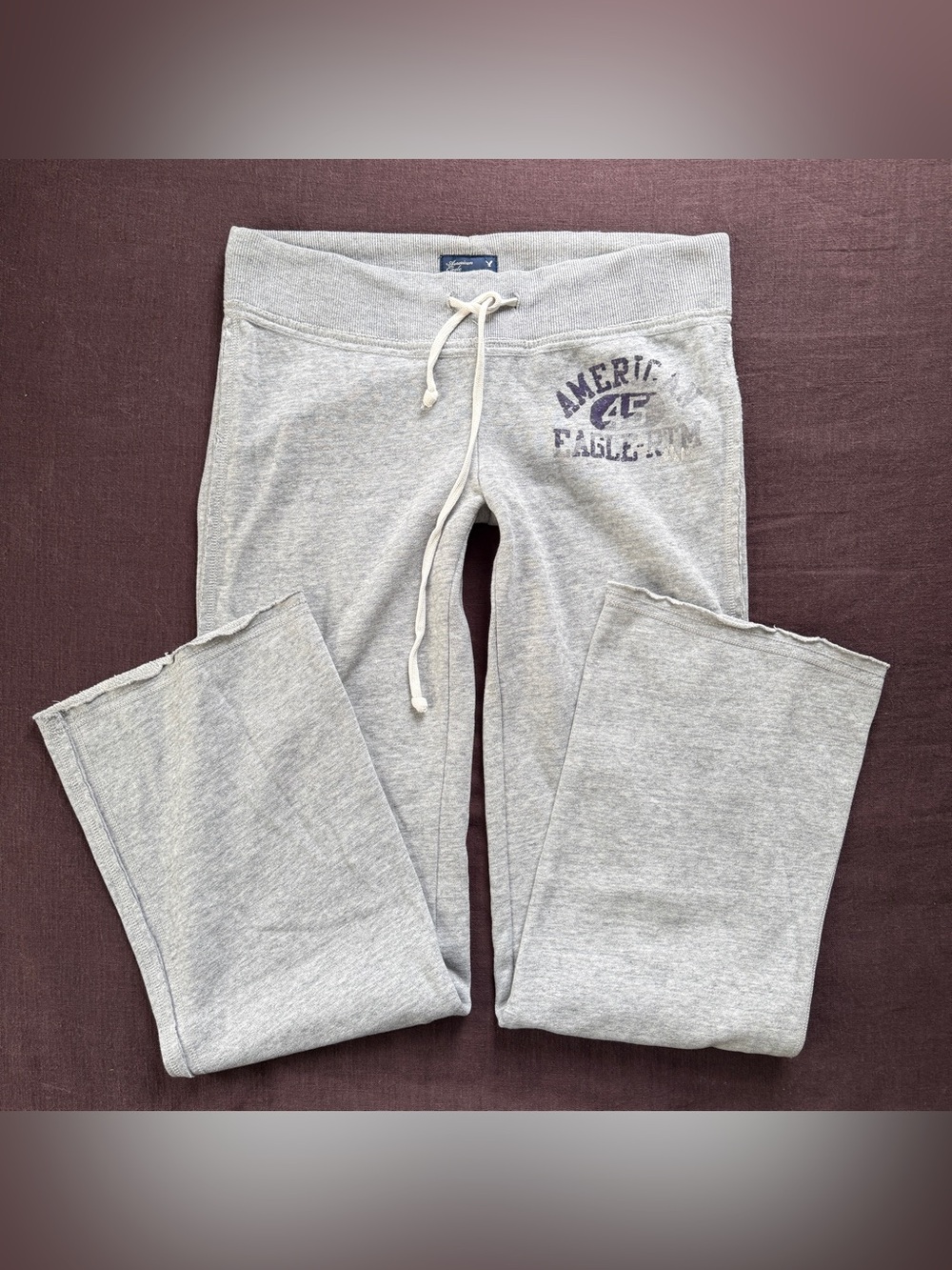Vintage Y2K American Eagle Flare Sweatpants Low Rise Gray S/M